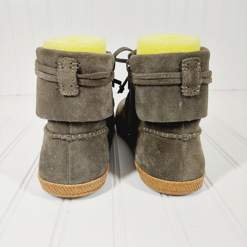 UGG Australia Reid Suede Leather Brown Winter Flat Moccasin Ankle Boots A984 - Picture 6 of 11